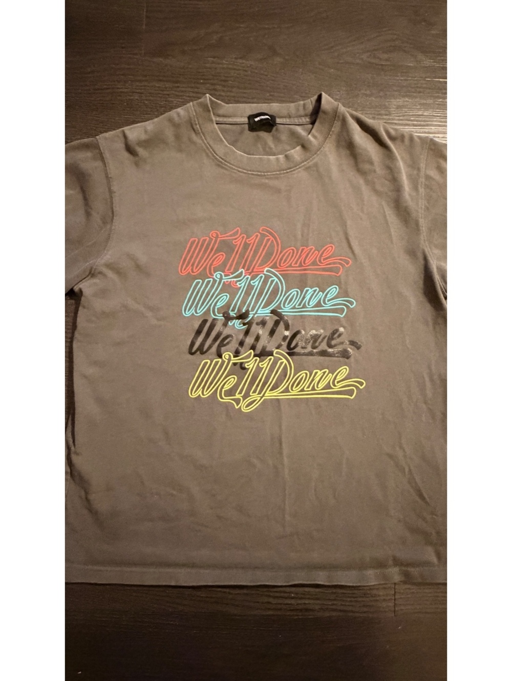 We11done Stacked Script Neon Logo Oversized Tee